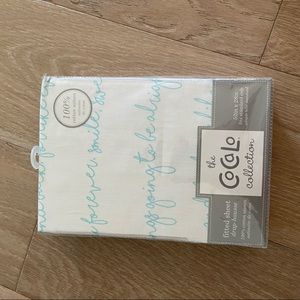 CocaLa crib sheets with words scribed everything is going to be alright